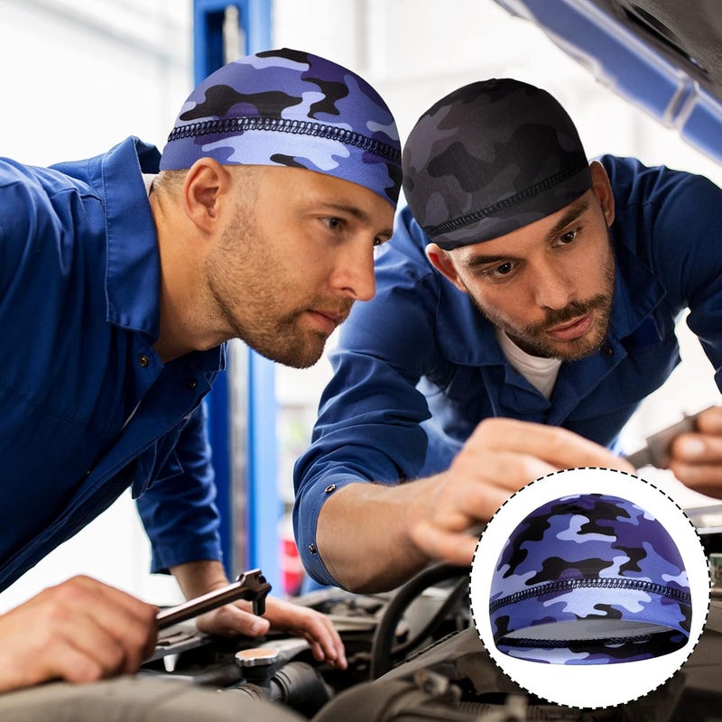 Tarpop 10 Pcs Men Skull Caps Cooling Welding Hard Helmet Liner Cycling Skull Caps Wicking Beanie Do Rag Head Wrap for Men - Image 2